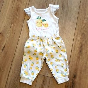 Kyle & Deena Baby Girl Little Sweetie Pineapple Top & Pants Outfit, 6-9M